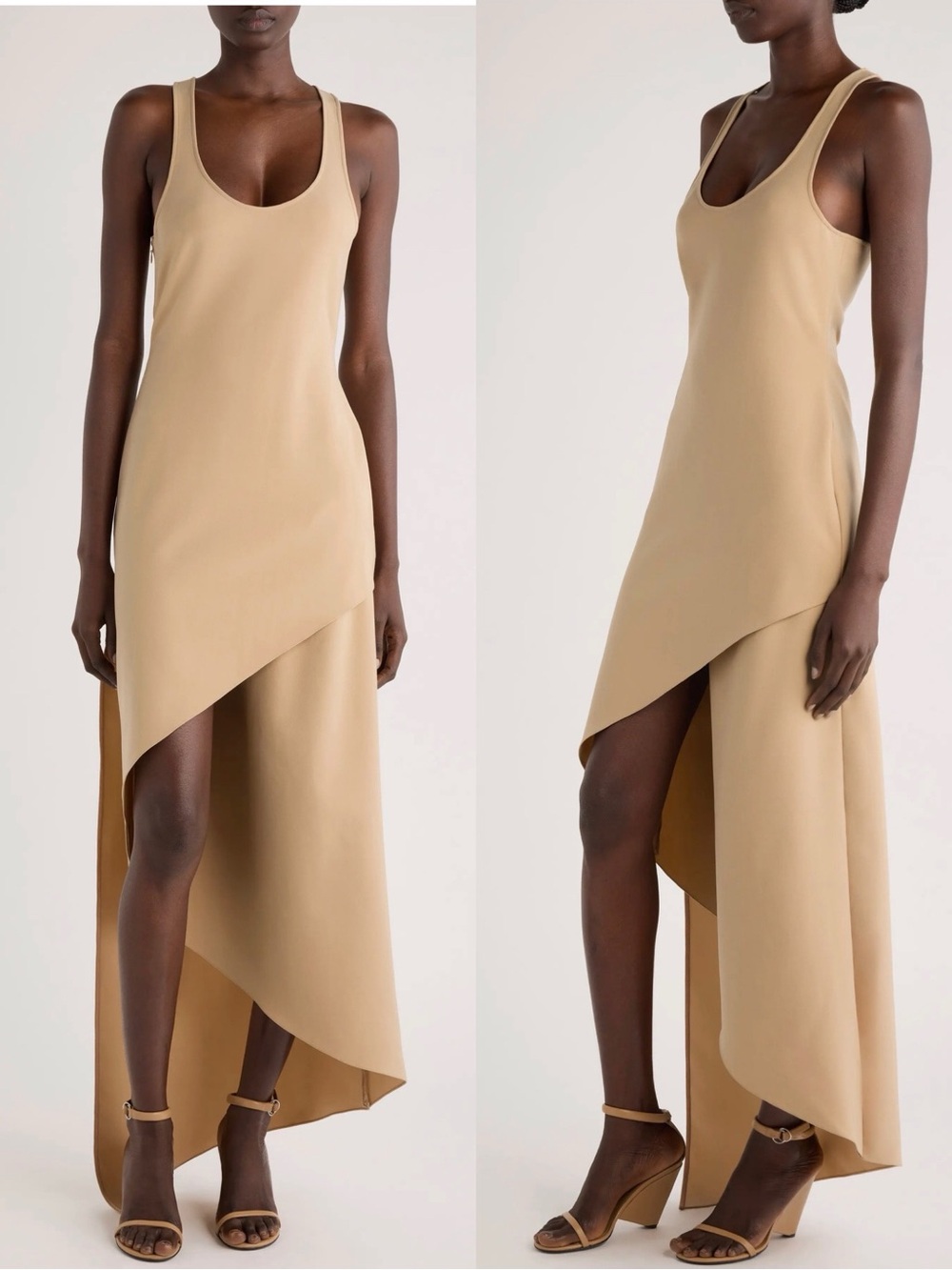 NWT Courrèges Infinity Asymmetric Crepe Maxi Dress Size 6 US / 38 EU
